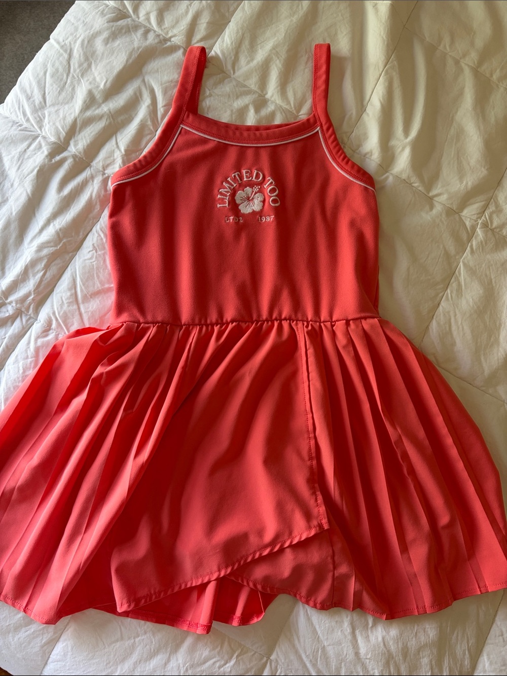 Girls Limited Too Coral-Pink Skater Dress